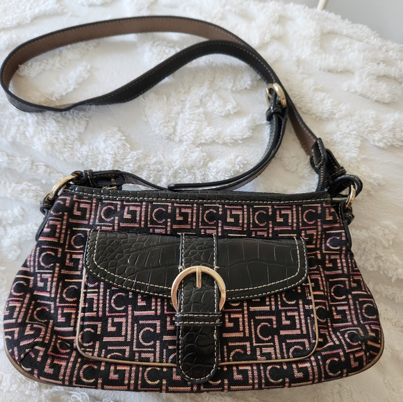 EUC Liz Claiborne Shoulder Bag with Unique Maze Pattern.  Beautiful - Picture 1 of 9